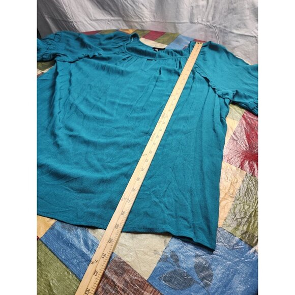 I.n.studio Women's Top Blouse Size 3X Green Balloon Sleeve (25) - Picture 7 of 11